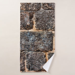 Wall masonry stone texture bath towel