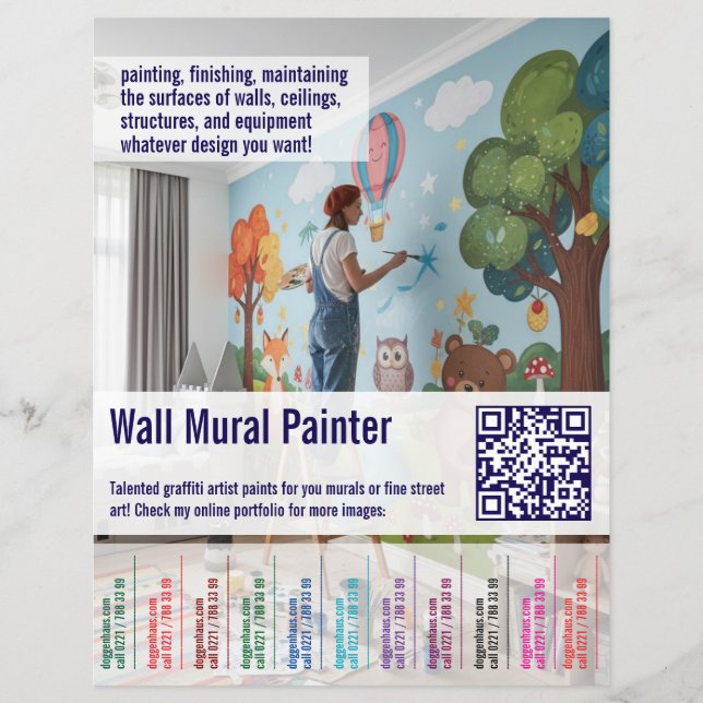 wall mural Painter job offer Tear Off  Flyer (Front)