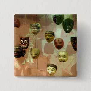Wall of Masks CB 15 Cm Square Badge