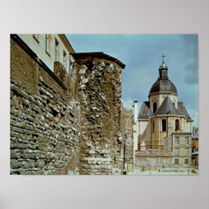 Wall of Philippe Auguste  rue des Jardins Poster
