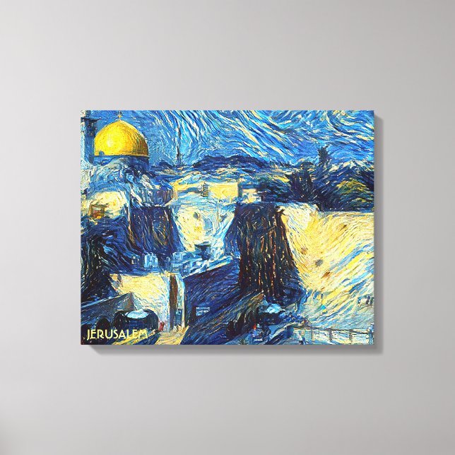 Wall of Sorrow (Western Wall) in Jerusalem. Canvas Print (Front)