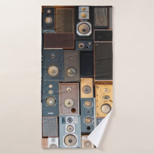 Wall of speakers bath towel