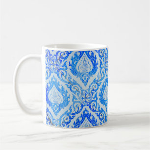 wall of the church is decorated with ceramic tiles coffee mug
