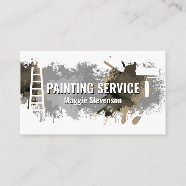 Wall Paint Splatter Home Remodeling Business Card (Front)