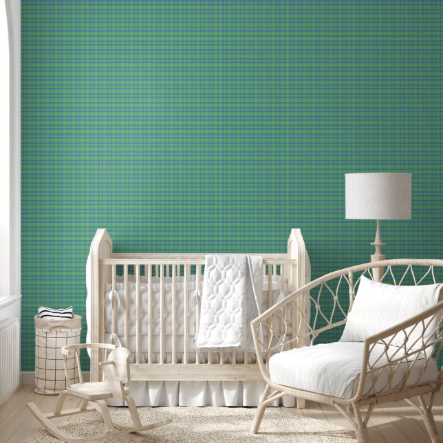 Wall Paper - Blue and Green Checked (Kids)