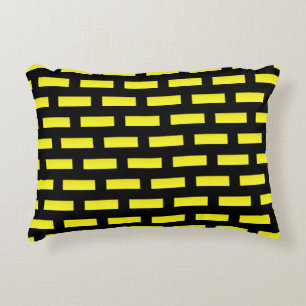 Wall Pattern Black and Yellow Decorative Cushion
