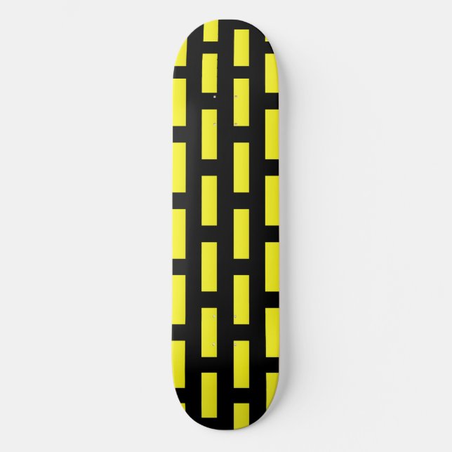 Wall Pattern Black and Yellow Skateboard (Front)