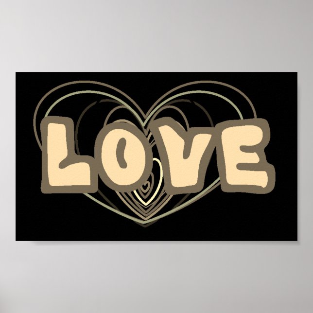 Wall Poster with Love and Heart Images (Front)