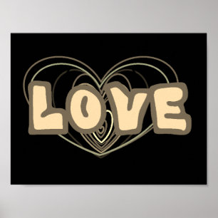 Wall Poster with Love and Heart Images