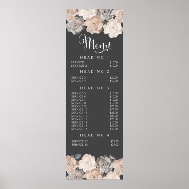 Wall Print Hair Beauty Beautician Price Poster (Front)