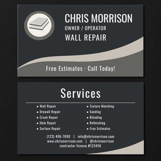 Wall Repair Professional Business Card (Creator Uploaded)