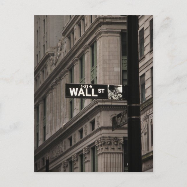 Wall St New York Postcard (Front)