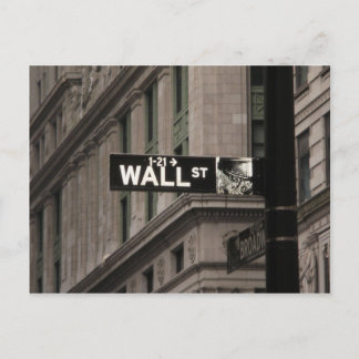 Wall St New York Postcard