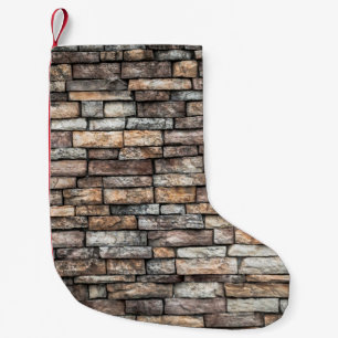 Wall stone wall brick wall small christmas stocking