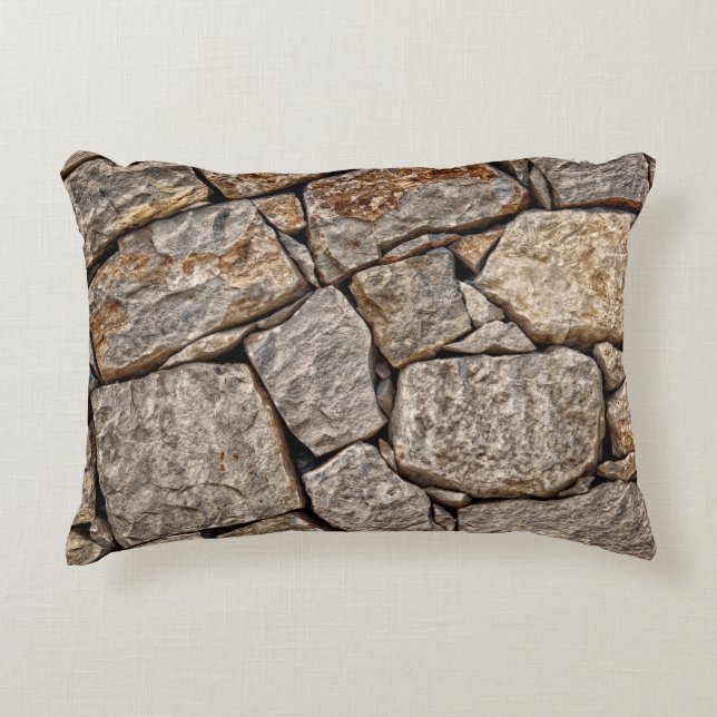 Wall stones masonry rocks decorative cushion (Front)