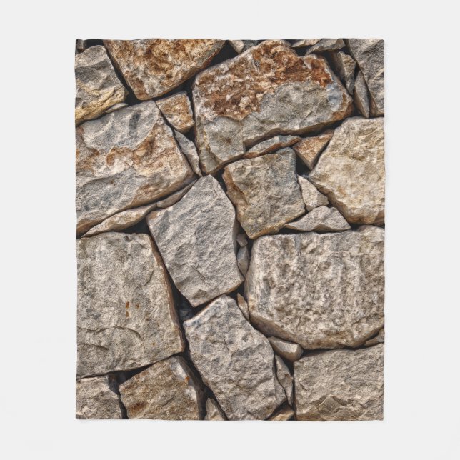 Wall stones masonry rocks fleece blanket (Front)