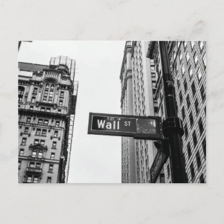 Wall Street Black and White Postcard