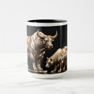 Wall Street Bull and Bear Mug