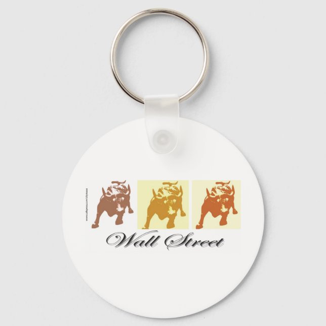 Wall Street Bull Market Key Ring (Front)