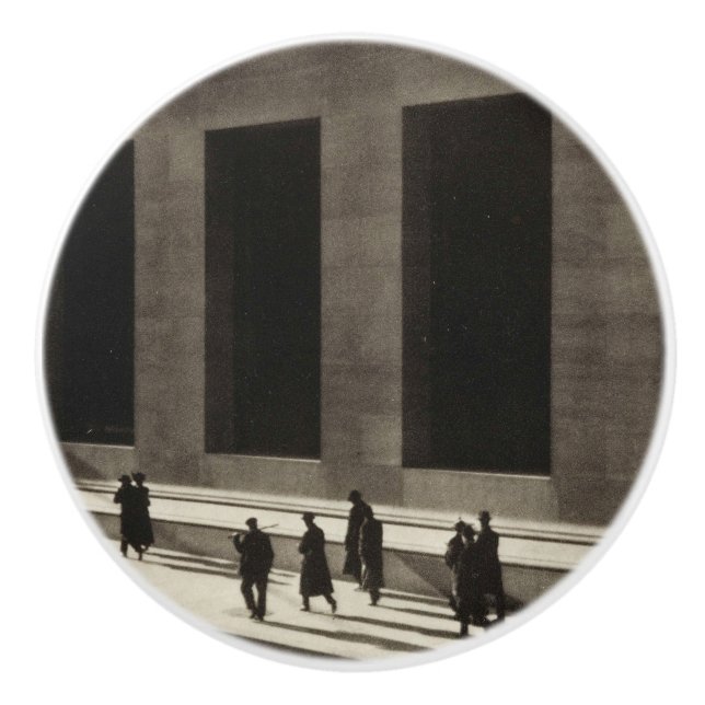 Wall Street (by Paul Strand, 1915) Ceramic Knob (Front)