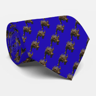 Wall Street Charging Bull Tie - Blue BG