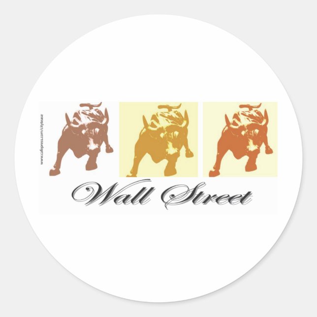 Wall Street Classic Round Sticker (Front)