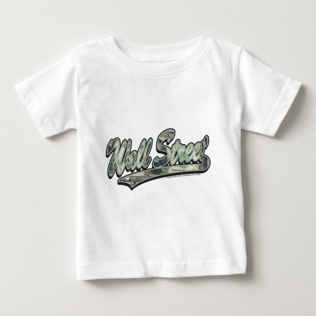 Wall-Street-Script-In-Bill Baby T-Shirt (Front)