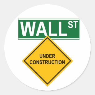 Wall Street Under Construction Classic Round Sticker