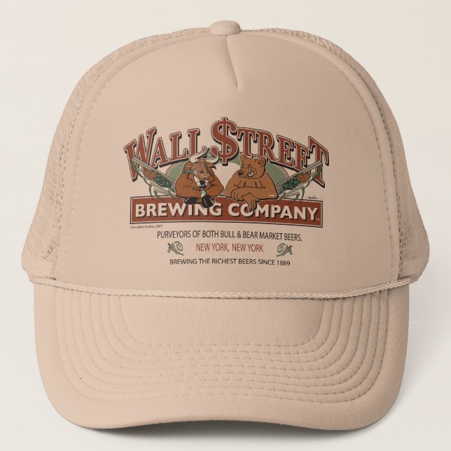 WALL-STRRET-BREWING- TRUCKER HAT (Front)