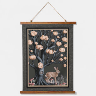 Wall Tapestry Hare Under the Magnolia Tree