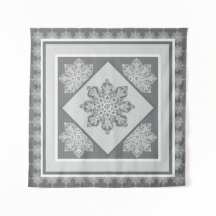 Wall Tapestry Medallions, shades of grey