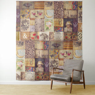 Wall Tapestry Or Photo Backdrop Vintage Ephemera