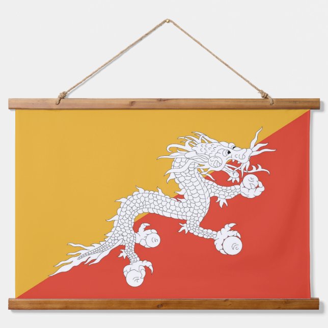 Wall Tapestry with flag of Bhutan (Front)