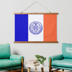 Wall tapestry with flag of New York City, U.S.A.