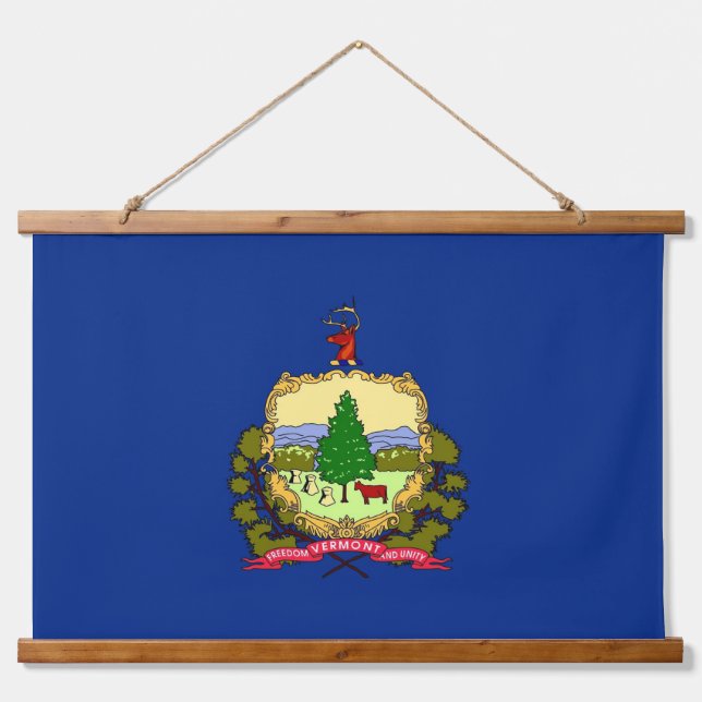 Wall Tapestry with flag of Vermont State, U.S.A. (Front)