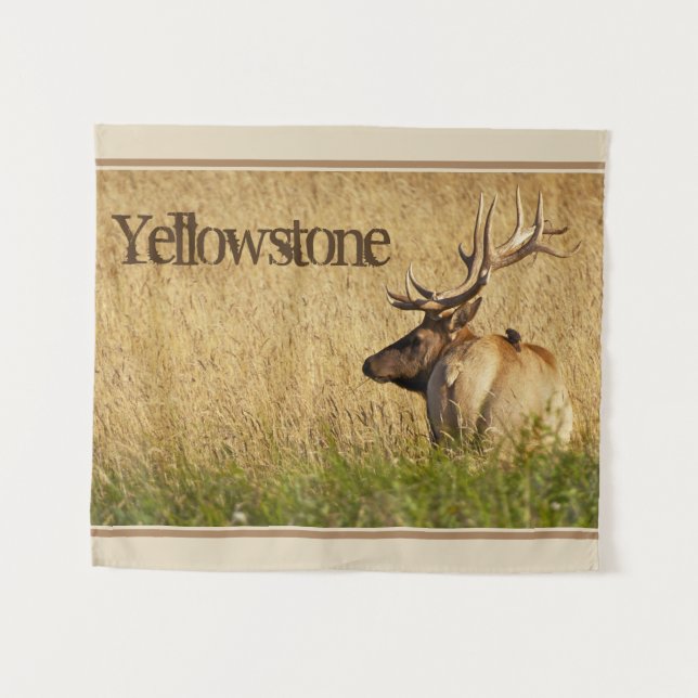 Wall Tapestry-Yellowstone Elk Tapestry (Front (Horizontal))