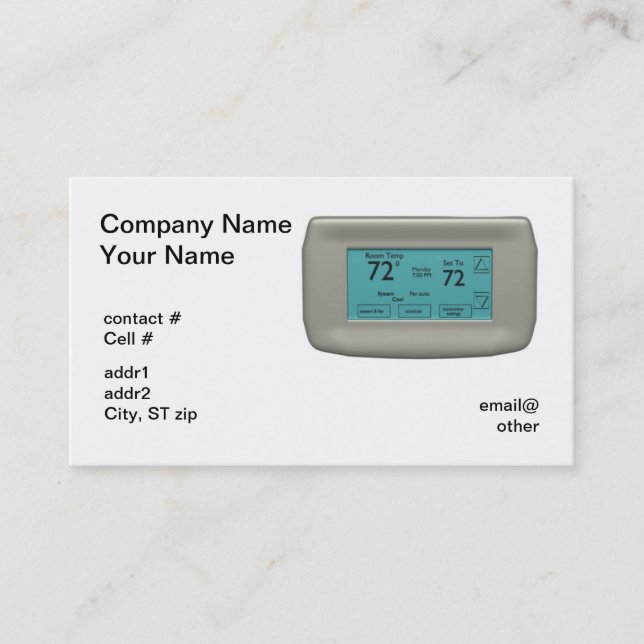 wall thermostat on cool business card (Front)