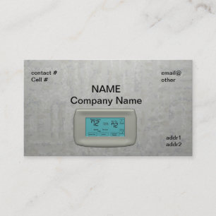 wall thermostat on heat business card