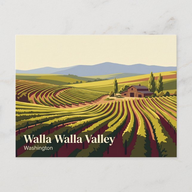 Walla Walla Valley USA Postcard (Front)