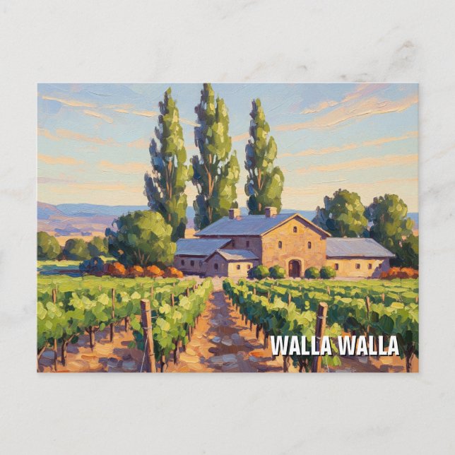 Walla Walla Washington Travel Postcard (Front)