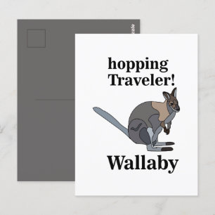 Wallaby Animal Hopping Traveller Wildlife Funny Postcard