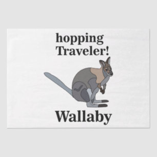 Wallaby Animal Hopping Traveller Wildlife Funny Tissue Paper
