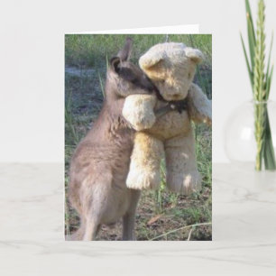 Wallaby Hugging Bear Card