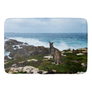 Wallaby On Seaside Rocks, Memory Foam Bathmat