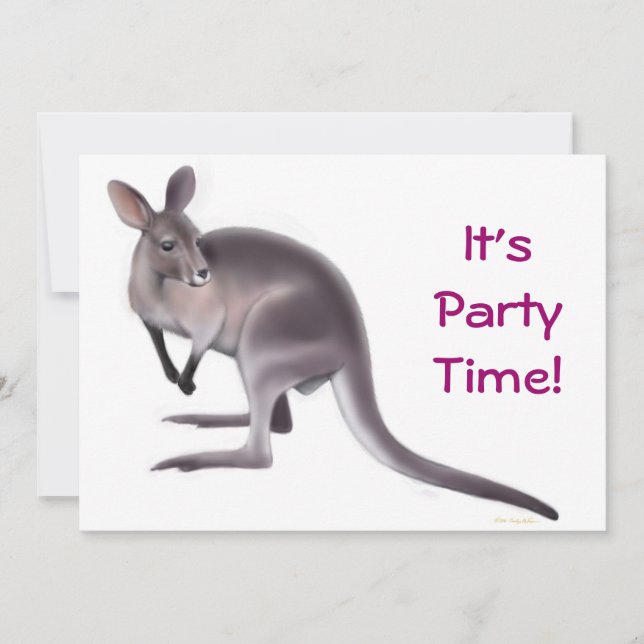 Wallaby Party Invitation (Front)