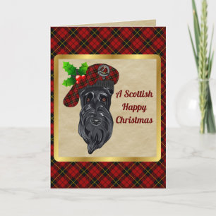 Wallace Badge & Tartan Personalised Xmas Card