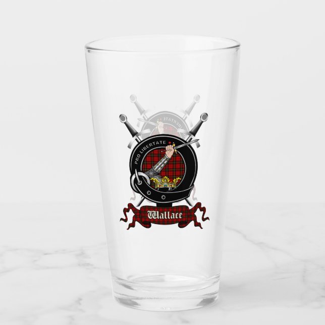 Wallace Clan Badge Pint Glass (Front)
