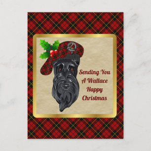 Wallace Clan Badge & Tartan Christmas Postcard