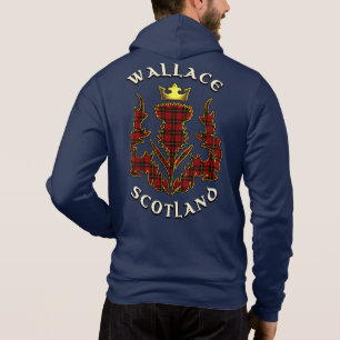 Wallace Clan Badge & Tartan w/Motto Hoodie