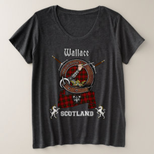 Wallace Clan Badge w/Swords Plus Size T-Shirt